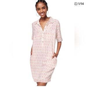 Faherty Rae Mini Dress in Pink and White Print